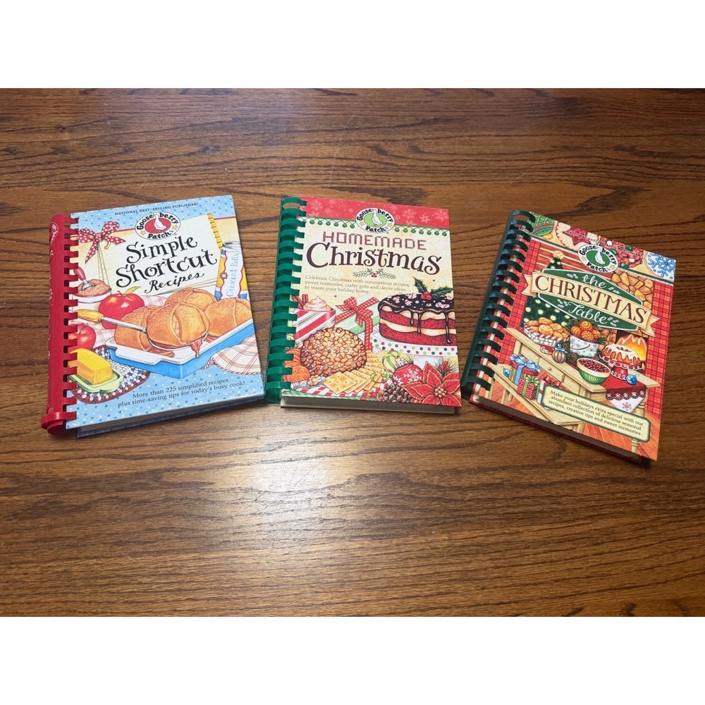 Gooseberry Patch Cookbook Lot 3 Simple Shortcut Homemade Christmas Table Spiral - Picture 1 of 2